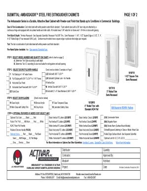 SUBMITTAL: AMBASSAdor (STeeL) fIre exTIngUISher 